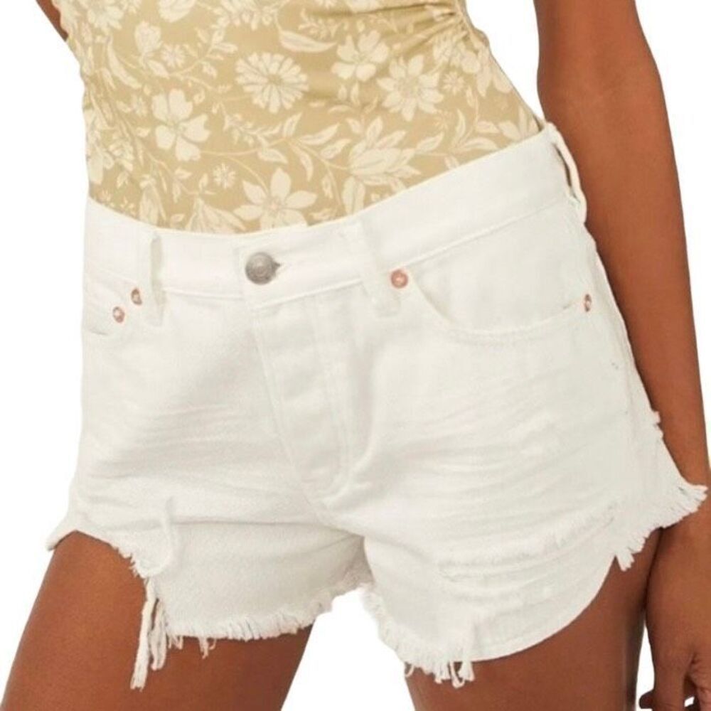 Free People Loving Good Vibrations jeans Shorts spring White NWT NEW 30